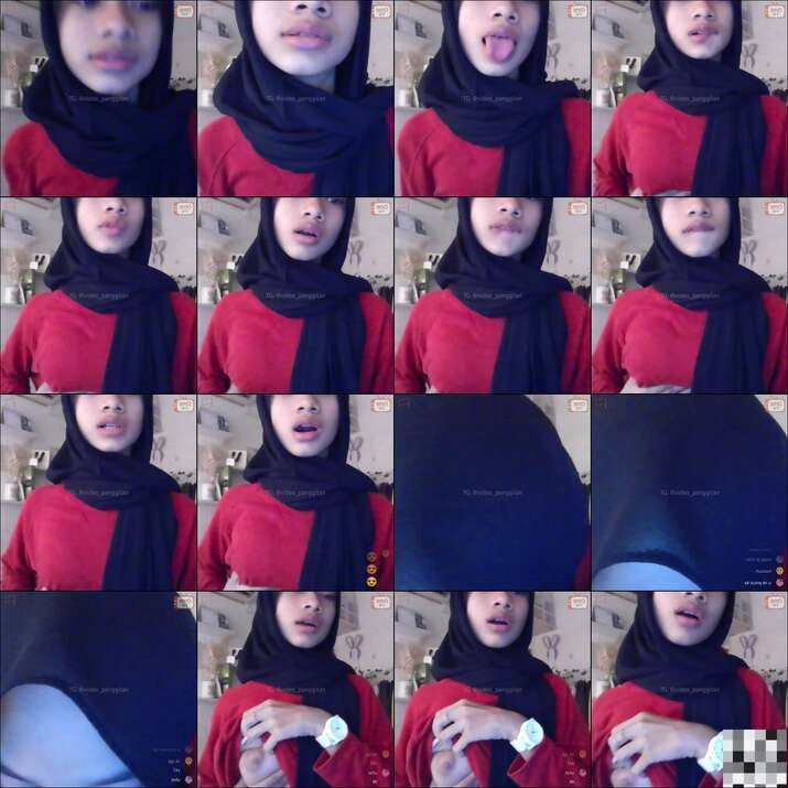Ometv Hijab Hitam Sange